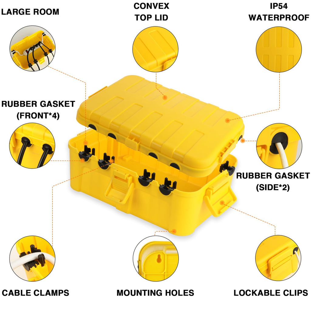Flemoon Large Outdoor Electrical Box Waterproof Extension Cord Cover