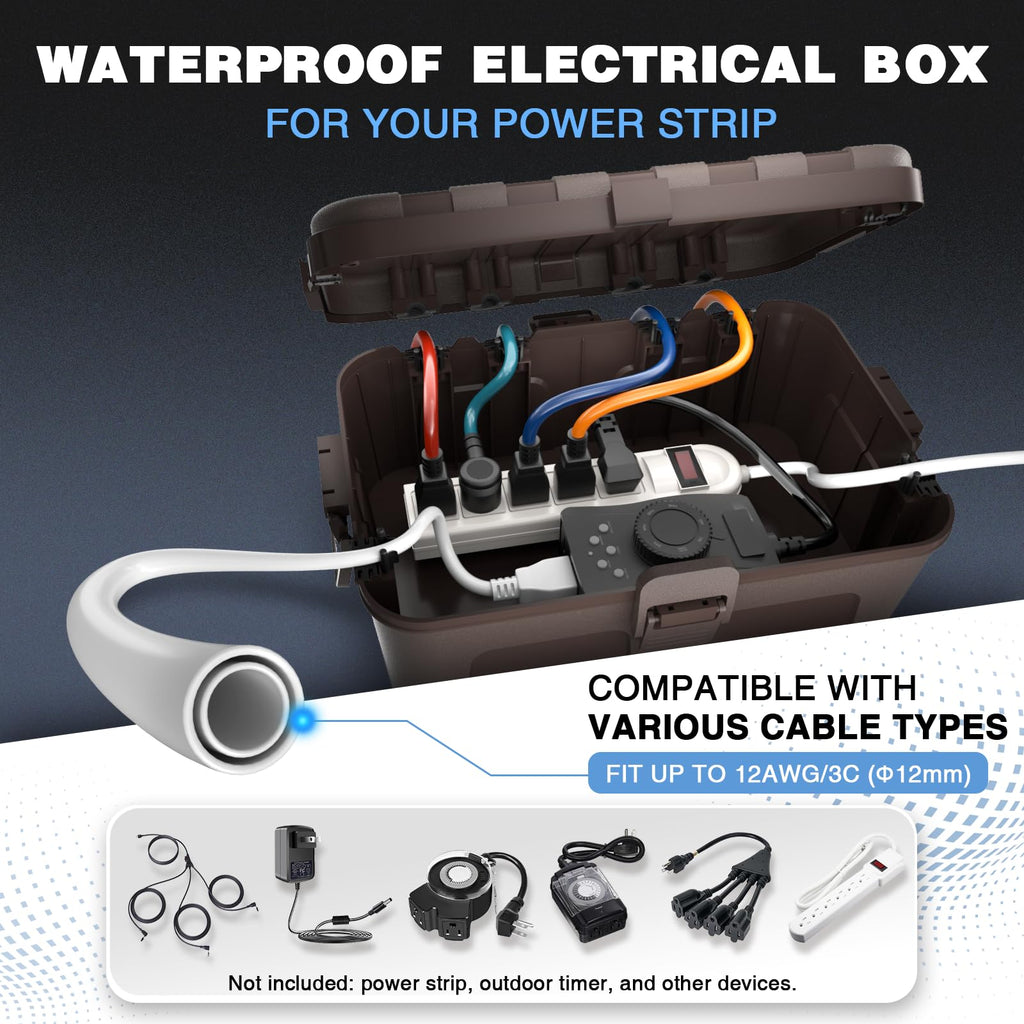 Flemoon Large Outdoor Electrical Box Waterproof Extension Cord Cover