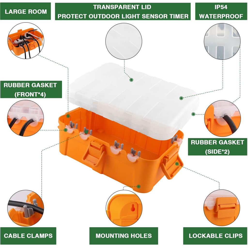 Flemoon Large Outdoor Electrical Box Waterproof Extension Cord Cover