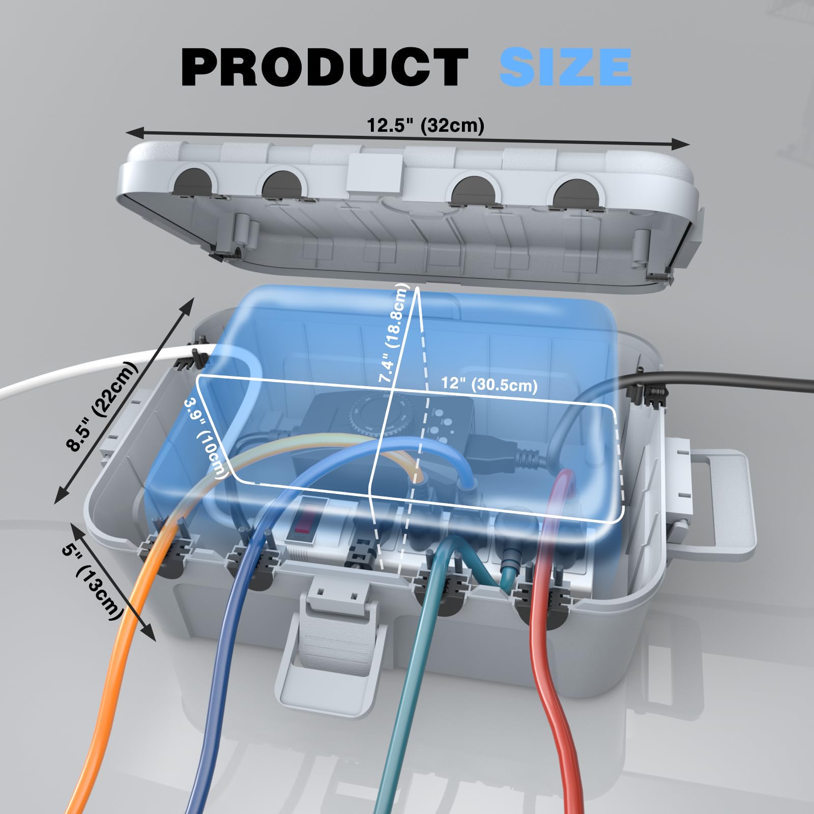 Flemoon Large Outdoor Electrical Box Waterproof Extension Cord Cover