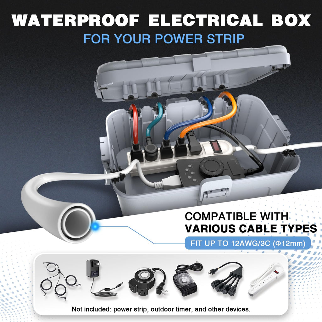 Flemoon Large Outdoor Electrical Box Waterproof Extension Cord Cover