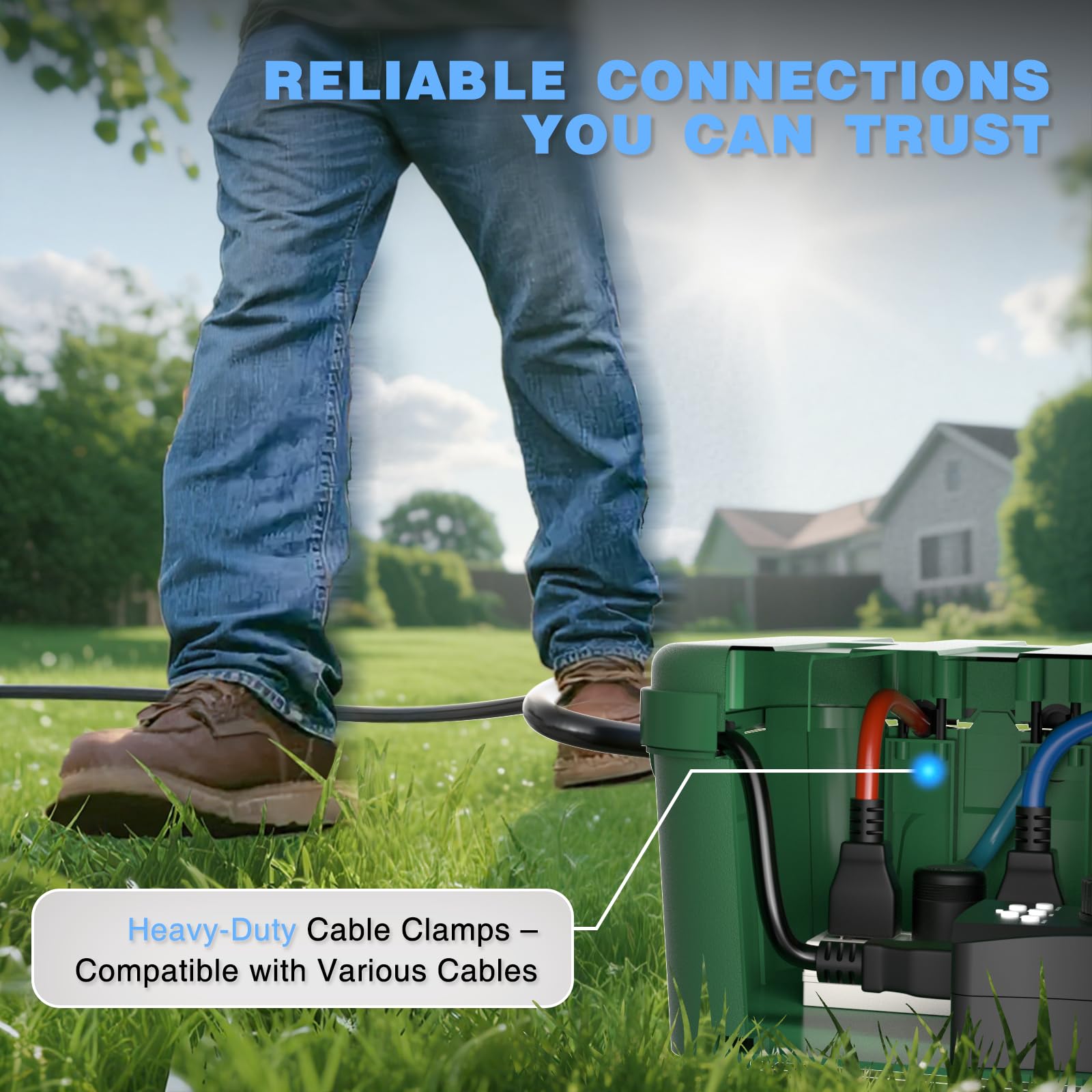 Flemoon Large Outdoor Electrical Box Waterproof Extension Cord Cover