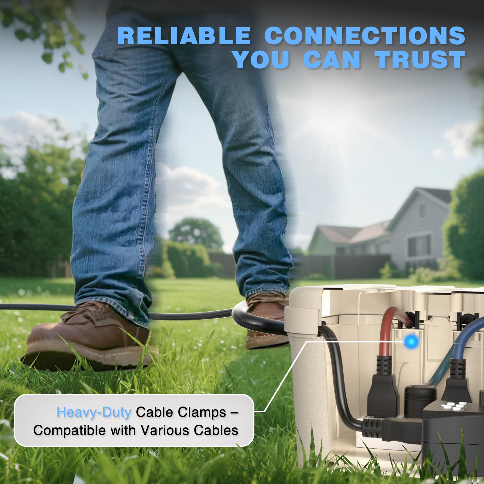 Flemoon Large Outdoor Electrical Box Waterproof Extension Cord Cover