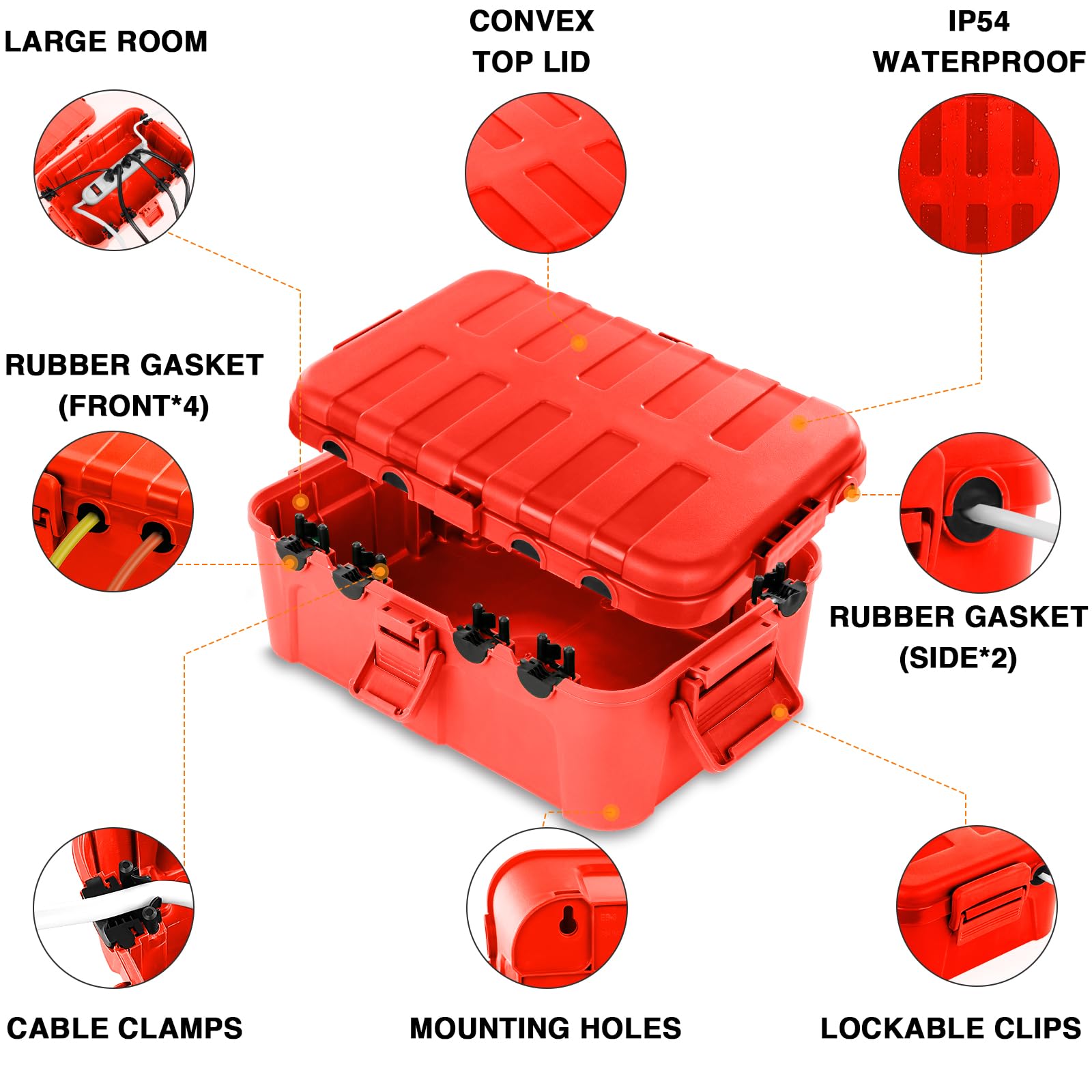 Flemoon Large Outdoor Electrical Box Waterproof Extension Cord Cover