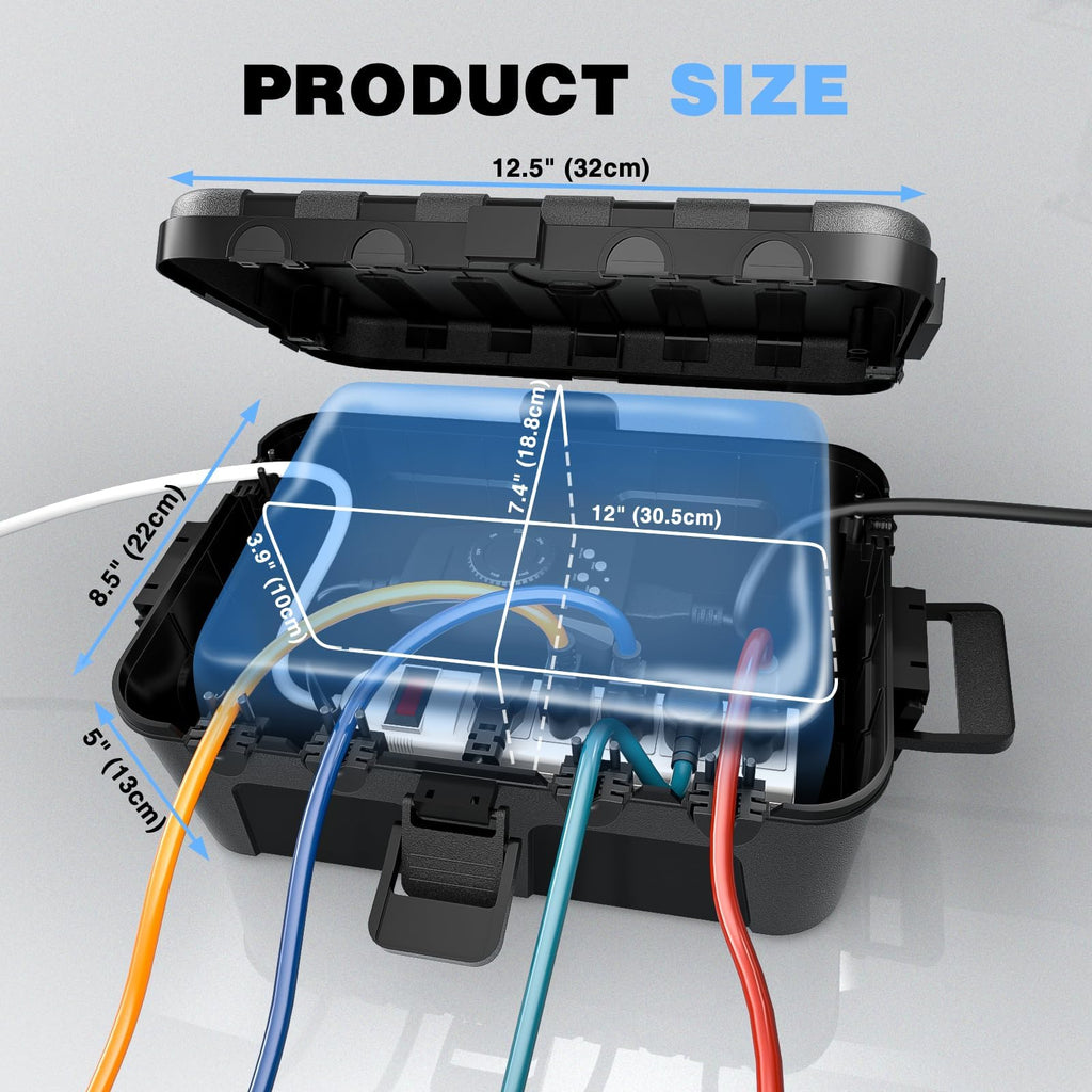 Flemoon Large Outdoor Electrical Box Waterproof Extension Cord Cover