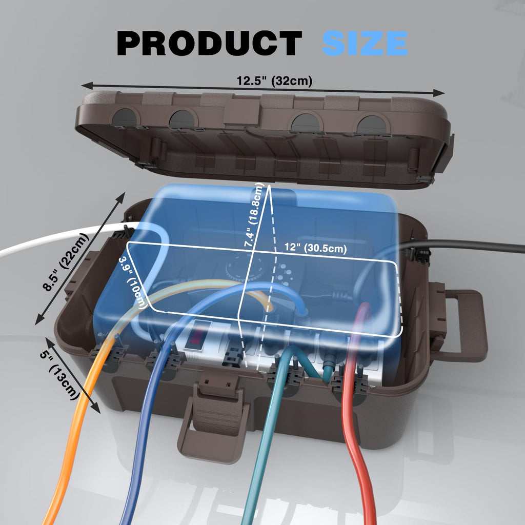 Flemoon Large Outdoor Electrical Box Waterproof Extension Cord Cover