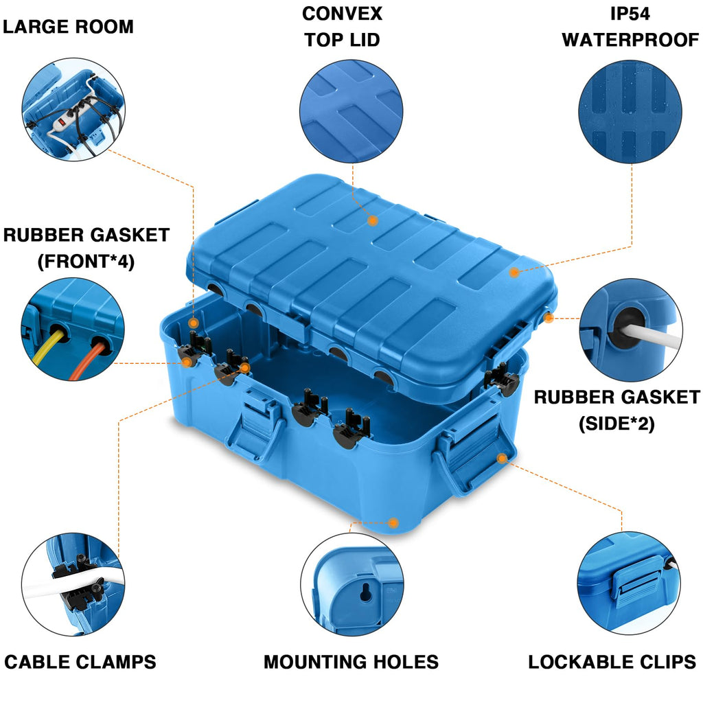 Flemoon Large Outdoor Electrical Box Waterproof Extension Cord Cover