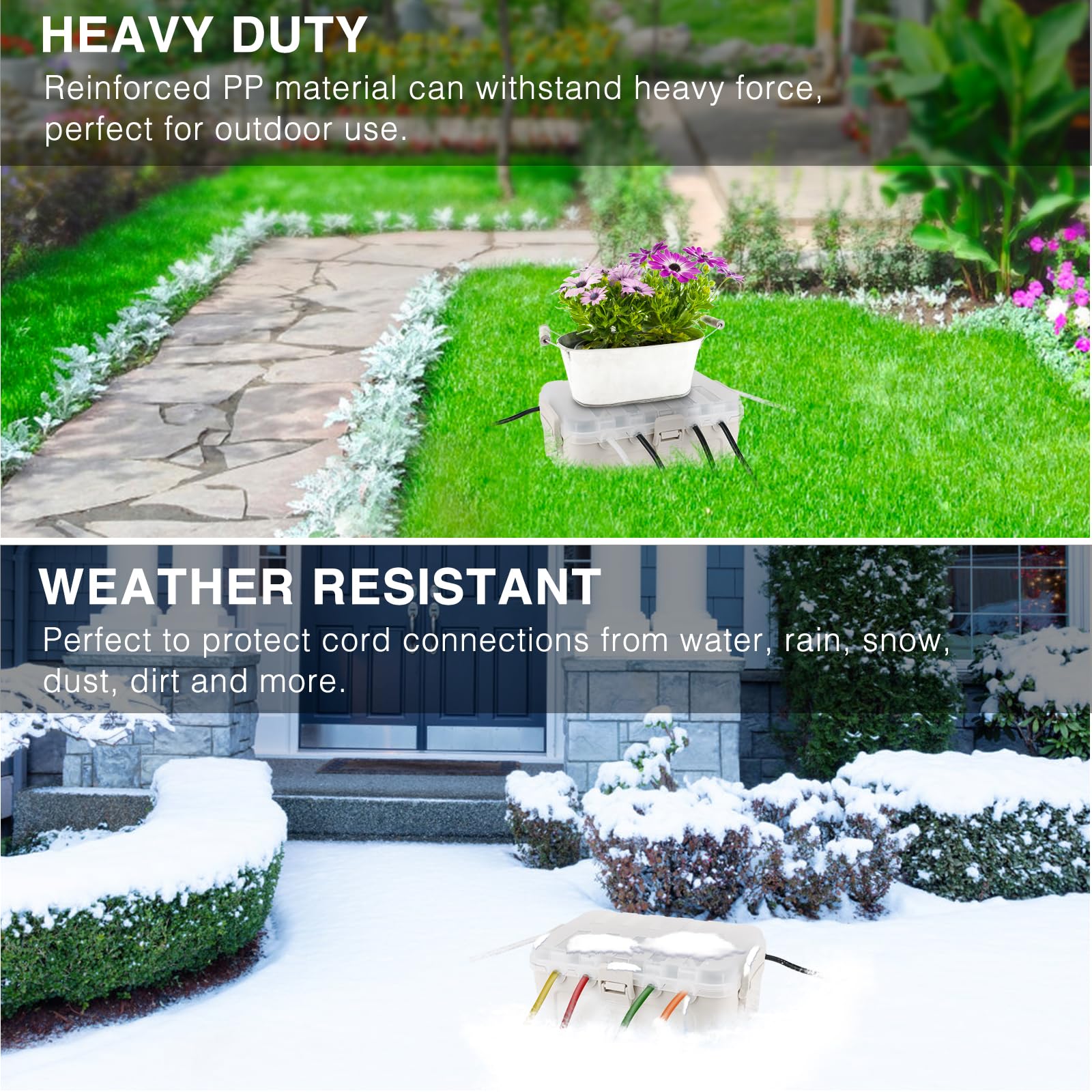 Flemoon Large Outdoor Electrical Box Waterproof Extension Cord Cover