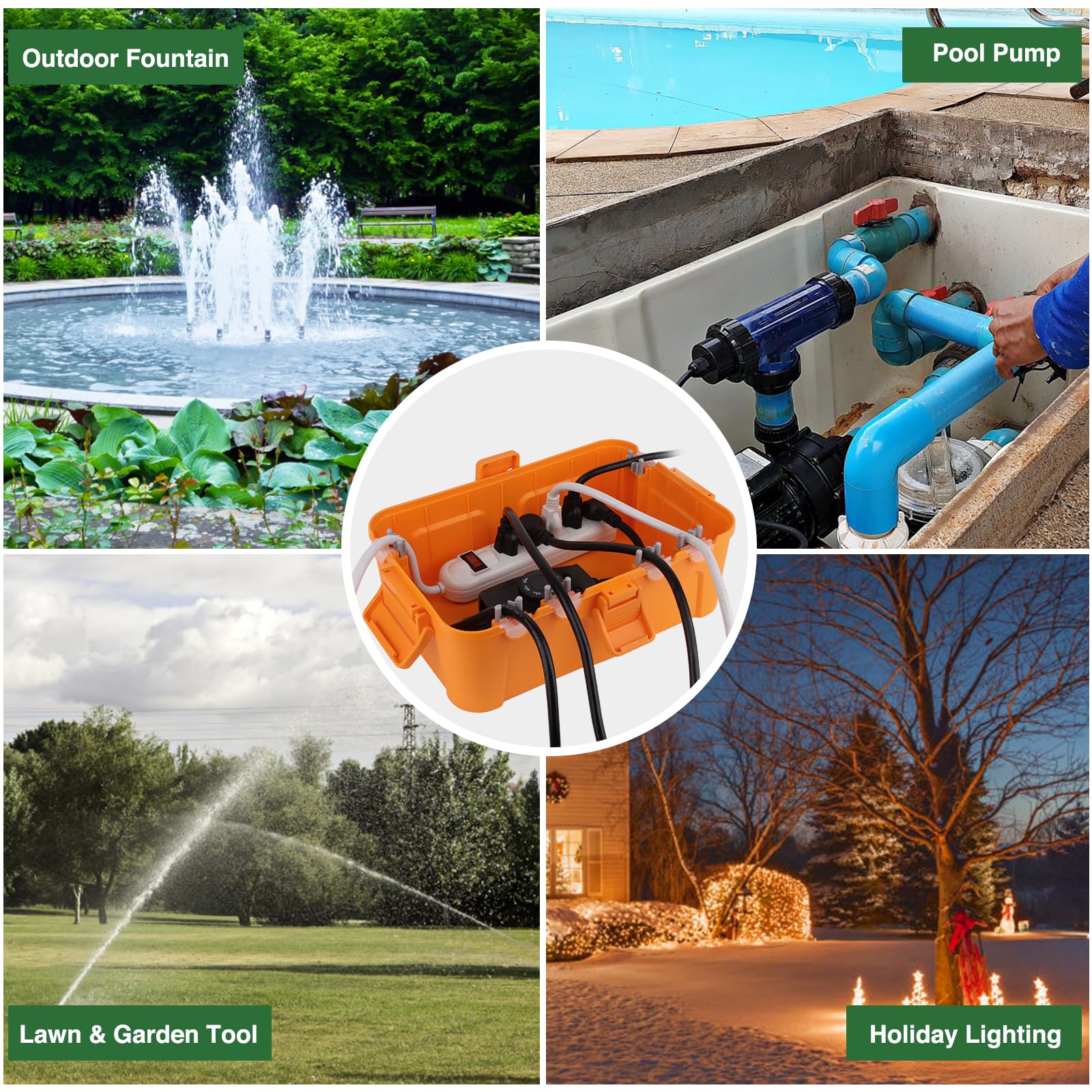 Flemoon Large Outdoor Electrical Box Waterproof Extension Cord Cover