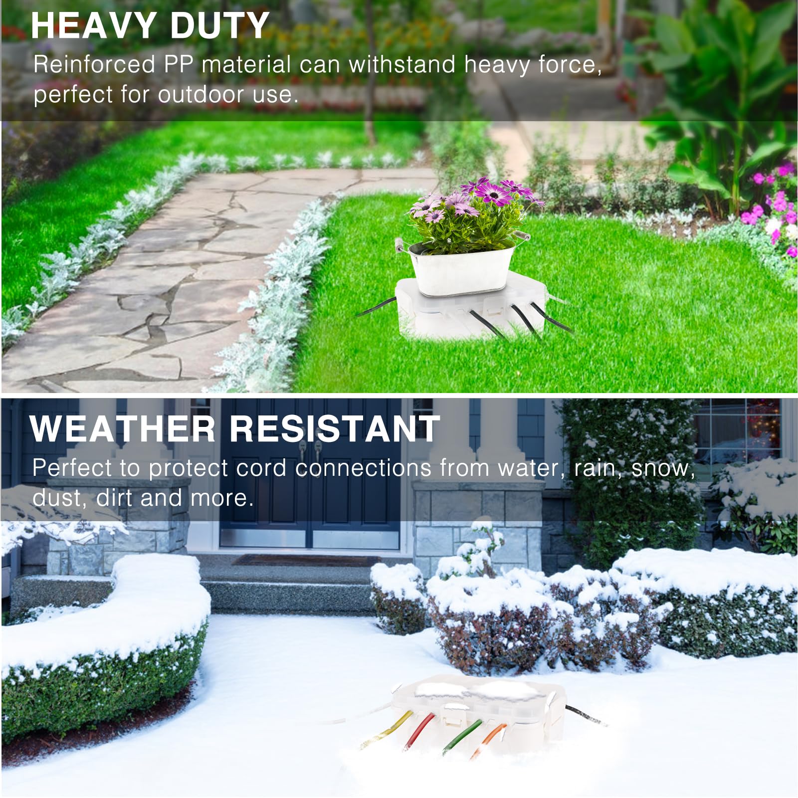 Flemoon Large Outdoor Electrical Box Waterproof Extension Cord Cover