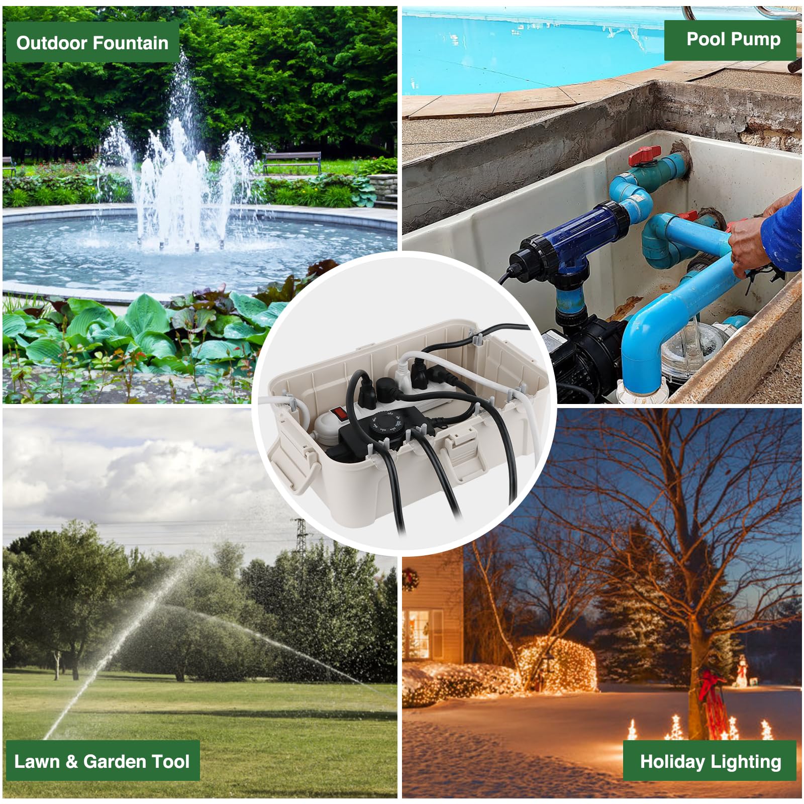 Flemoon Large Outdoor Electrical Box Waterproof Extension Cord Cover