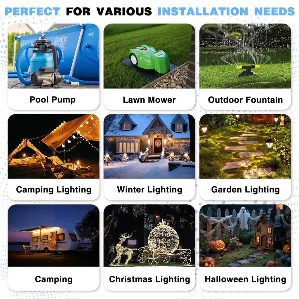 Flemoon Large Outdoor Electrical Box Waterproof Extension Cord Cover