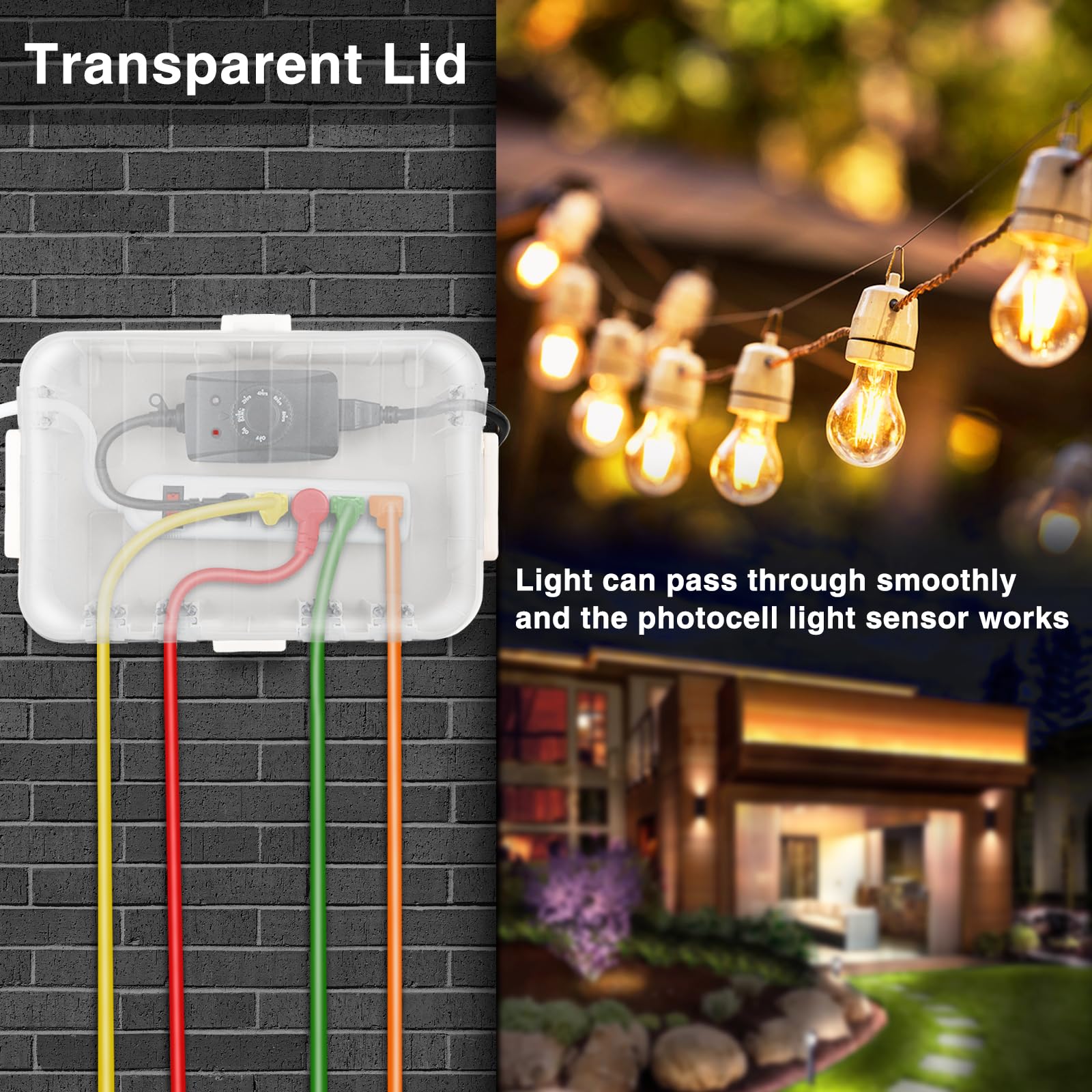 Flemoon Large Outdoor Electrical Box Waterproof Extension Cord Cover