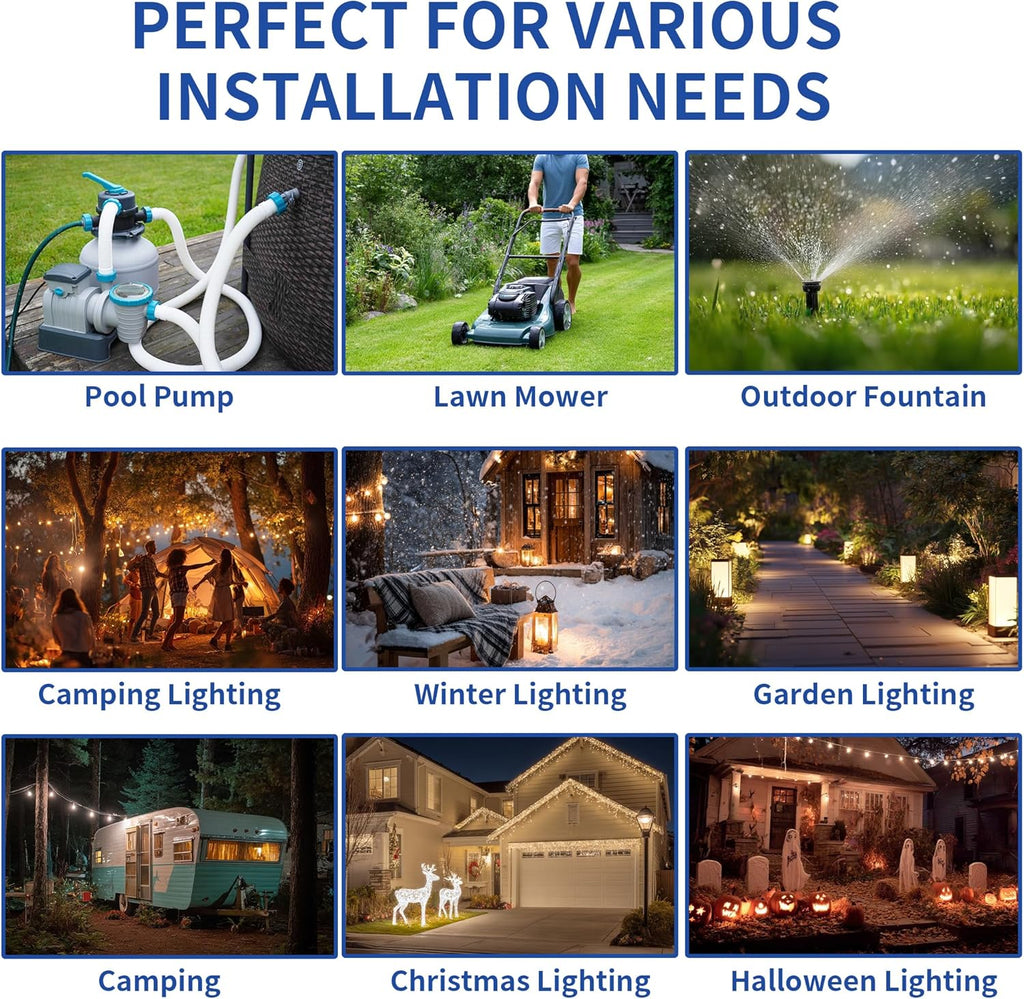 3 Pack Outdoor Extension Cord Safety Cover with Waterproof Seal IP54